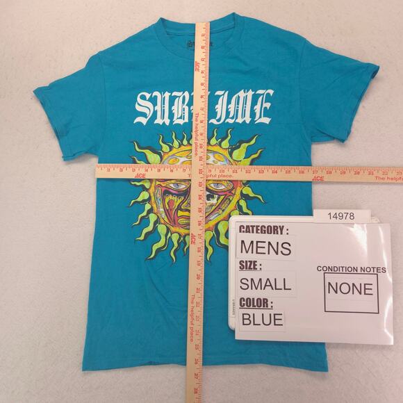 Sublime Band Short Sleeve Crew Neck Graphic T Shirt Mens Size Small S Blue - Picture 5 of 9